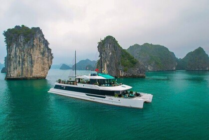 El crucero premium en catamarán de Halong: viaje de crucero de día completo