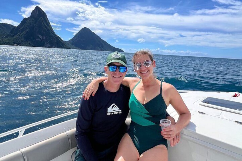 Private Boat Charter St. Lucia, boat tour to Soufriere. Half day.