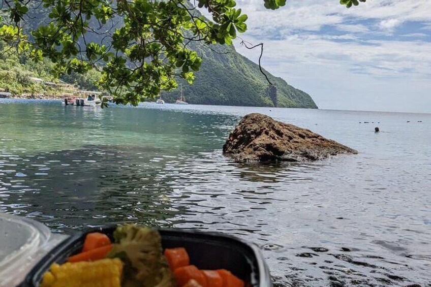 Private Boat Charter St. Lucia, boat tour to Soufriere. Half day.