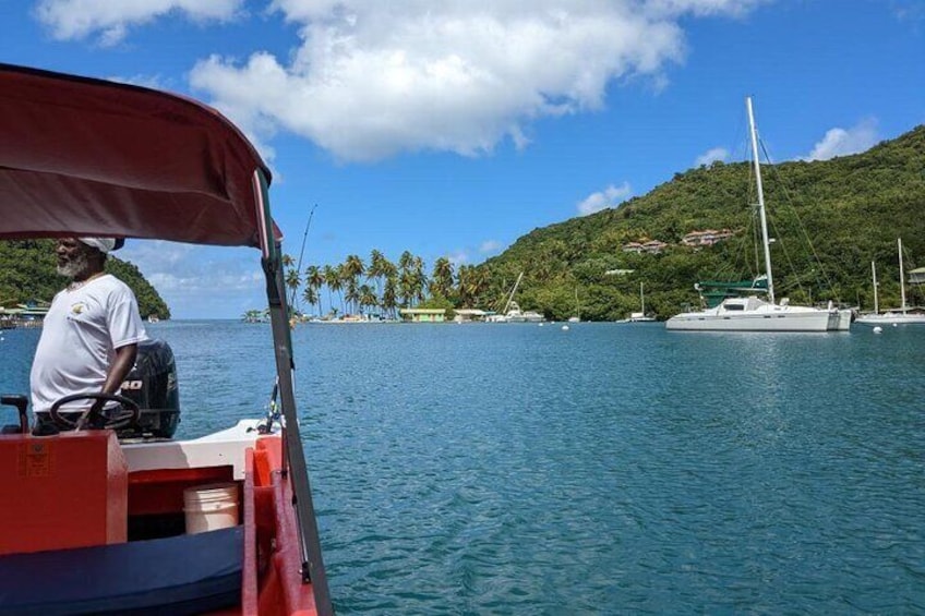 Private Boat Charter St. Lucia, boat tour to Soufriere. Half day.