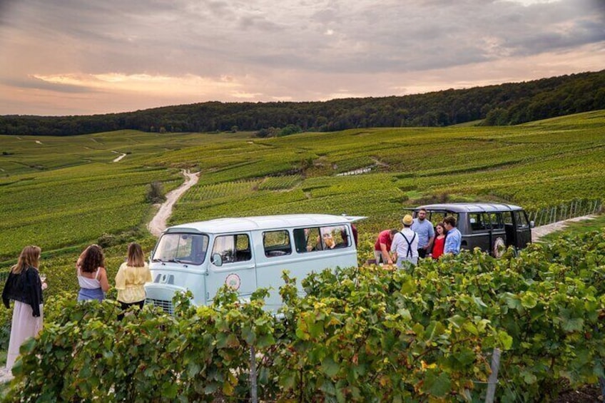 Private Champagne Tour in Epernay on a Vintage Van