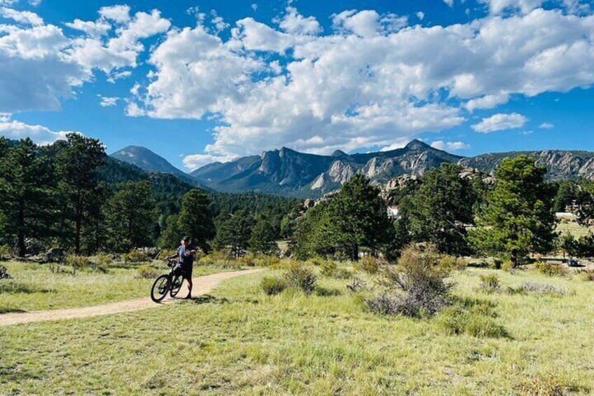 See Rocky Mountain National Park in the background of your guided ebike tour.