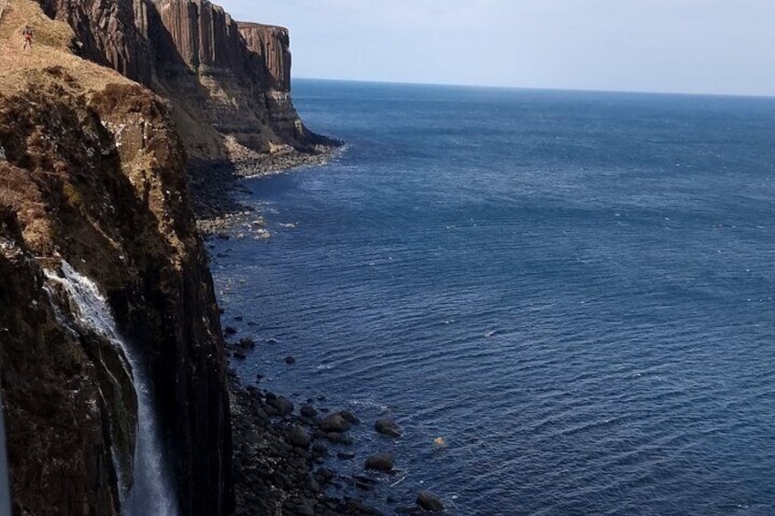 This waterfall flows over the face of kilt rock