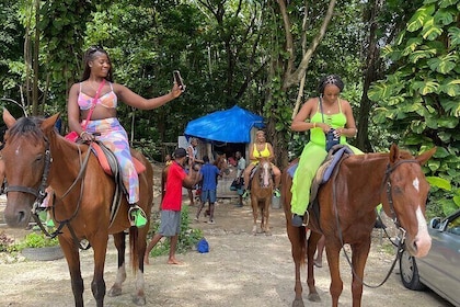 Horseback Riding and Swimming in Dunn's River Falls