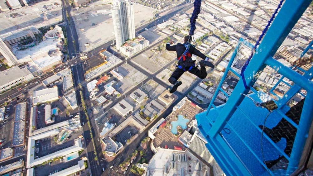 Man jumping from the Stratosphere in Las Vegas