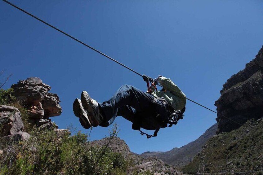 Ziplining from below!