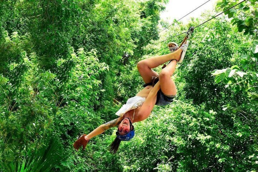 Amazing ATV with Zip Lines and Swim in Cenote with Round Transportation