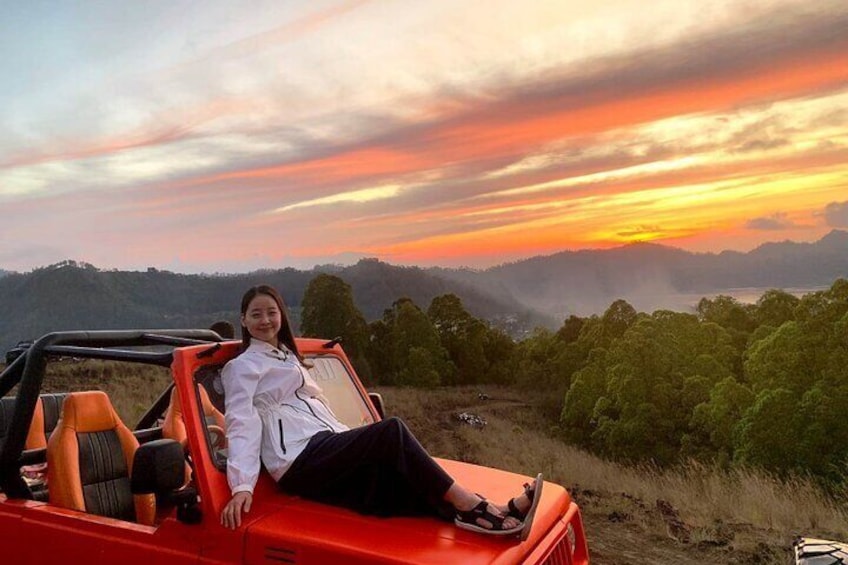 Mount Batur Jeep Tour during sunrise