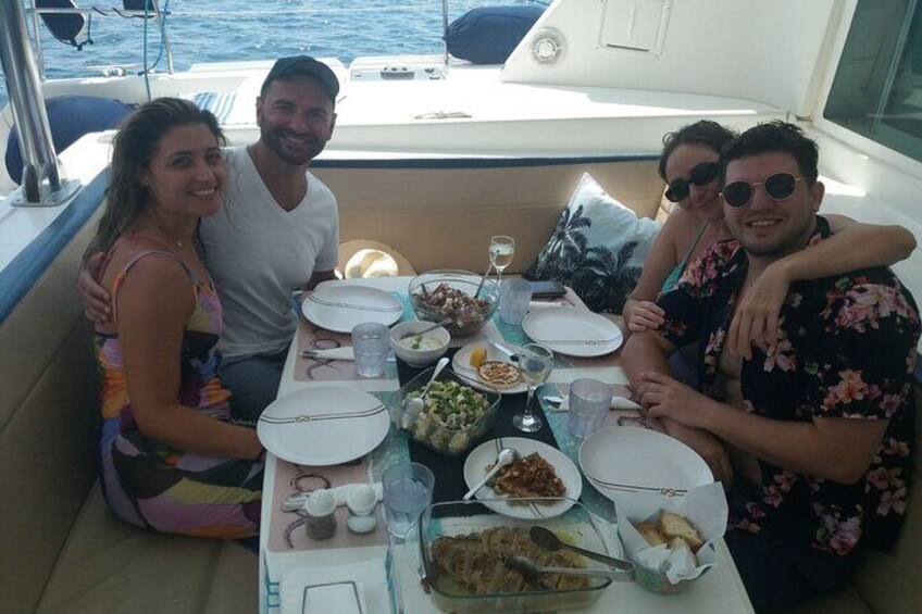 Catamaran Semi Private Cruise Paros Antiparos includes Food and Drinks 