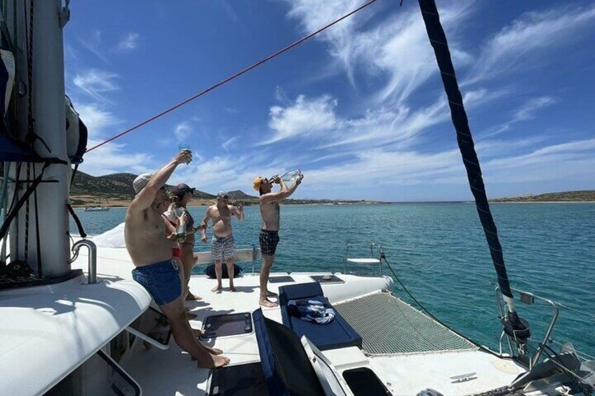 Catamaran Semi Private Cruise Paros Antiparos includes Food and Drinks 