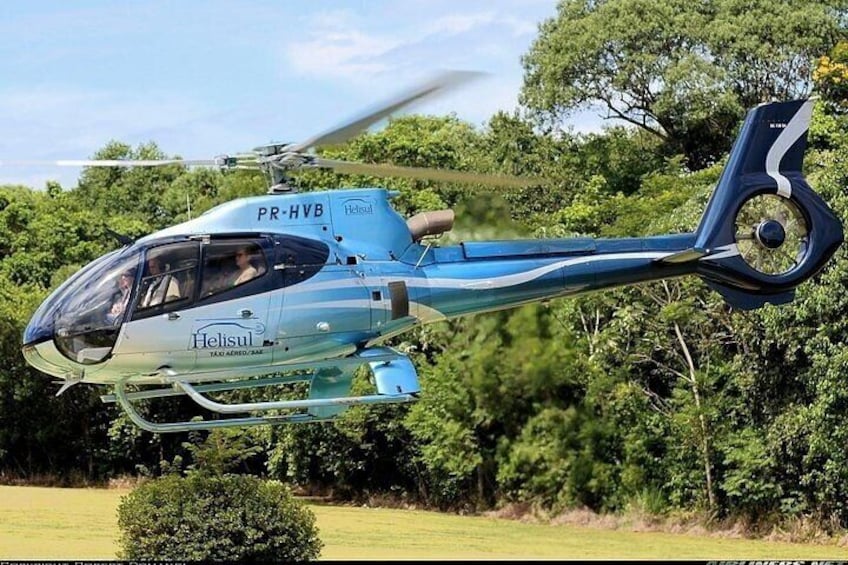 Helicopter flight over Iguazu Falls