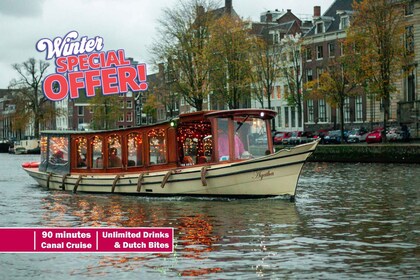 Amsterdam: 1.5-Hour Canal Cruise with Guide Drinks & Snacks