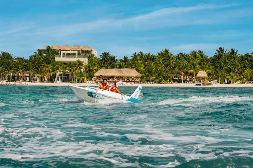 Speed Boat Adventure & Beach Club with Transportation In Riviera Maya