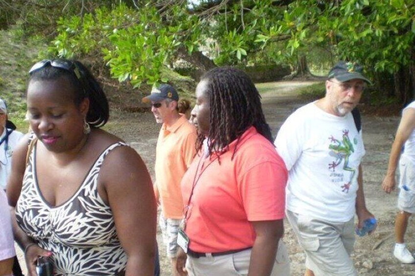 Arlett on duty at Xunantunich Maya Ruin, Belize.(Courtesy Jabiru Travel and Tours)