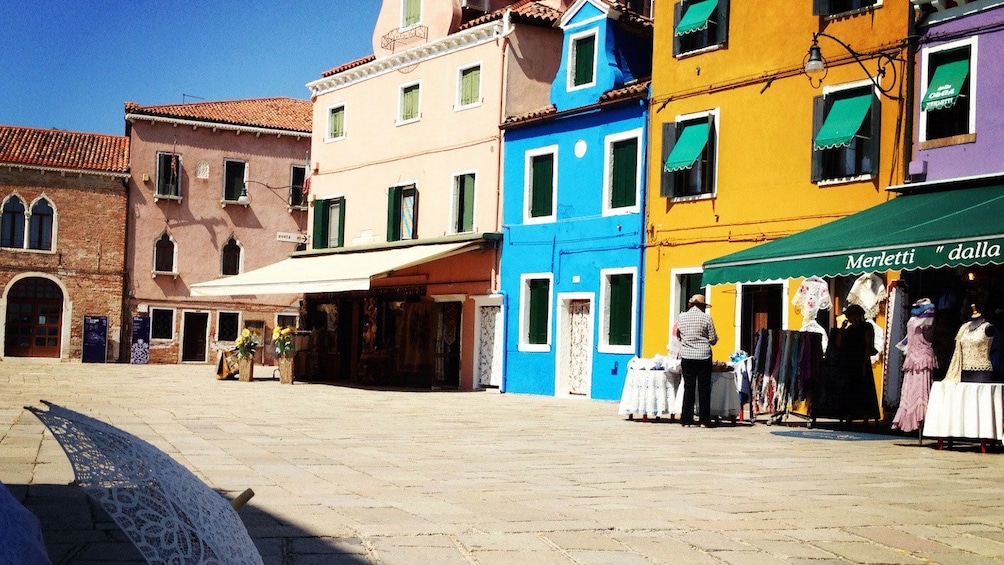 View of the colorful buildings in Murano 
