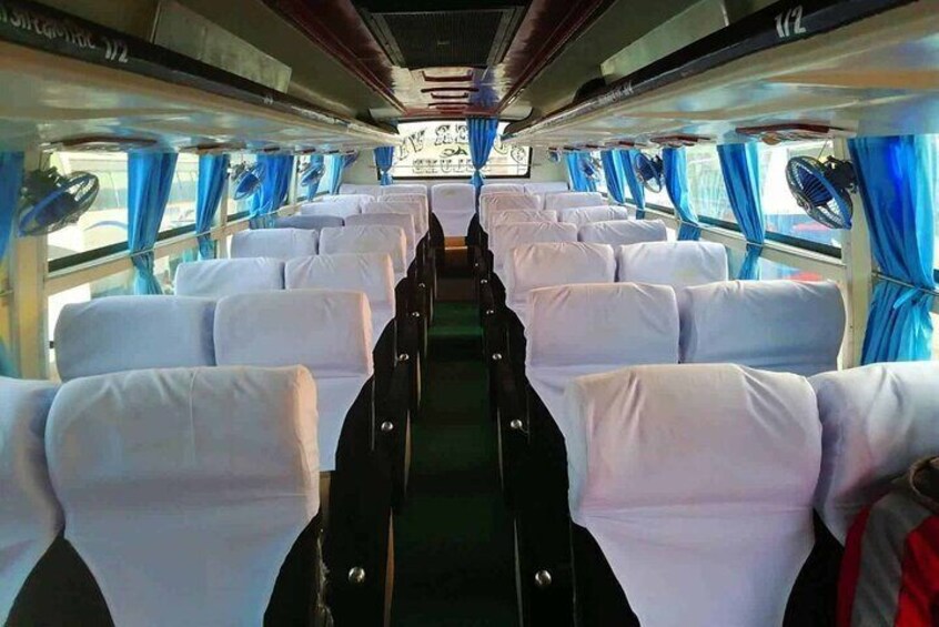 Deluxe Kathmandu to Chitwan bus seats