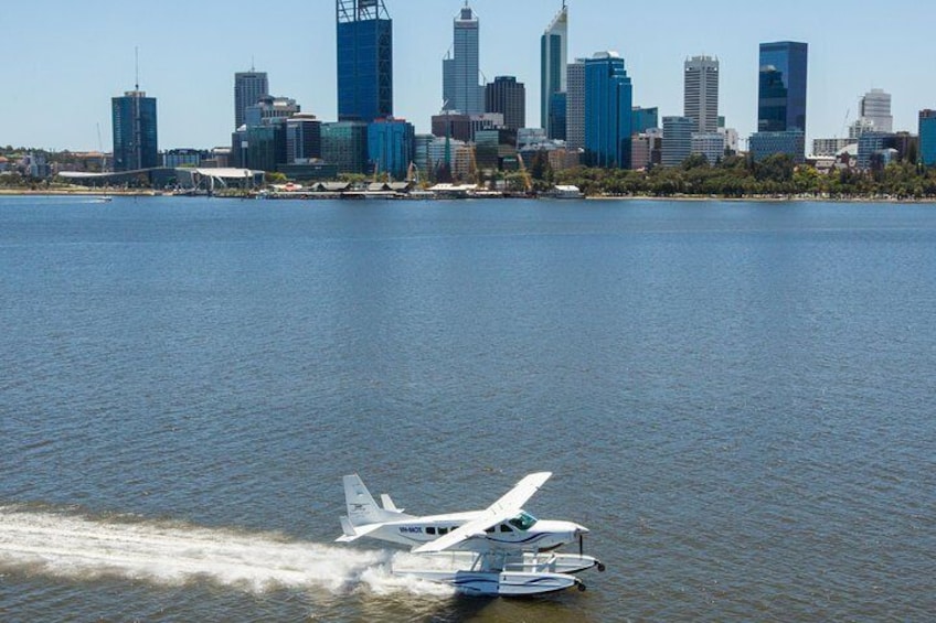 Seaplane departing the Swan River
