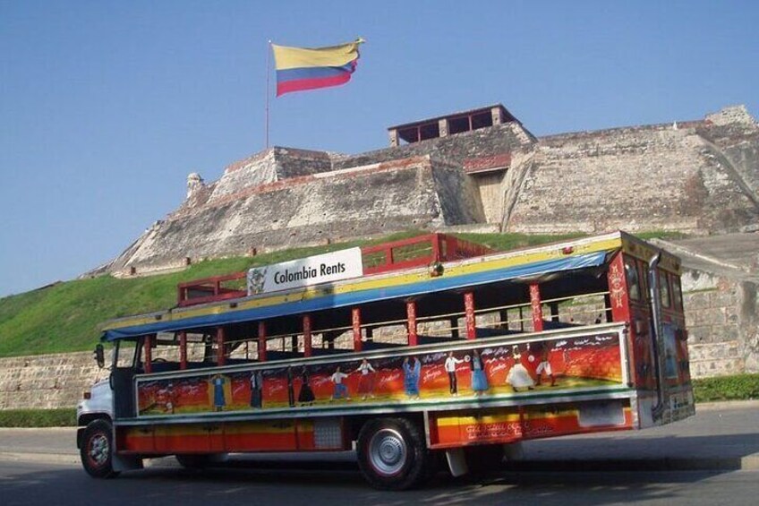 Transport in Chiva Turística y Cultural (typical transport of the 50s on the coast)