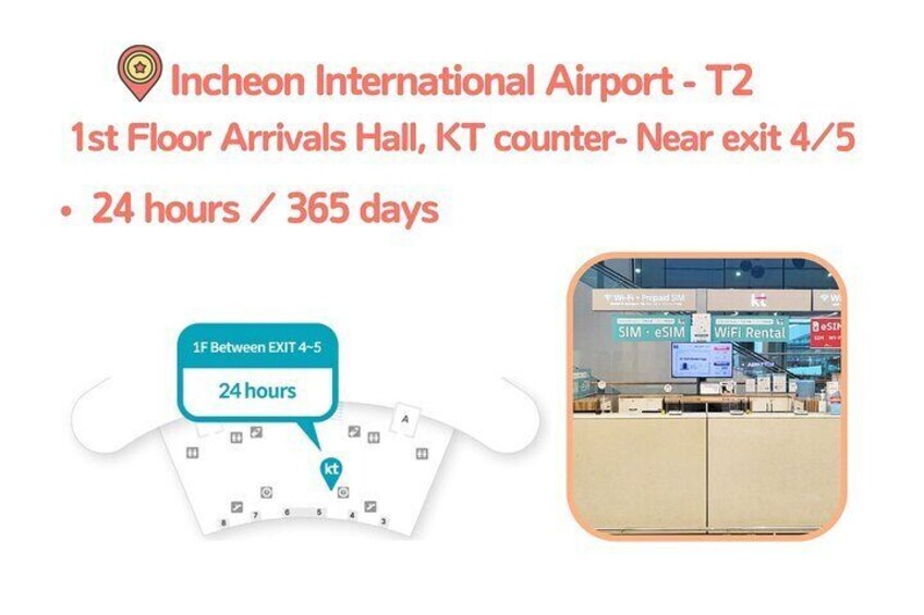 Korea Portable Wifi with Unlimited Data Pick up at Korea Airports