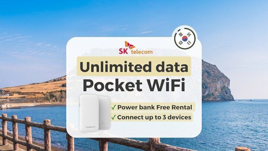 Korea Pocket Wifi with SKT Unlimited Data Korea Airports Pick-up