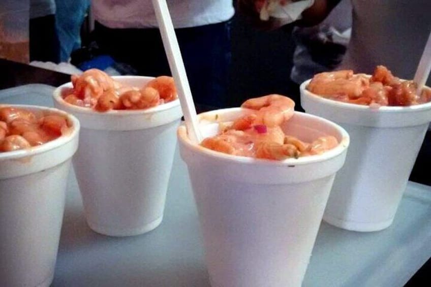 Seafood cocktail tasting.