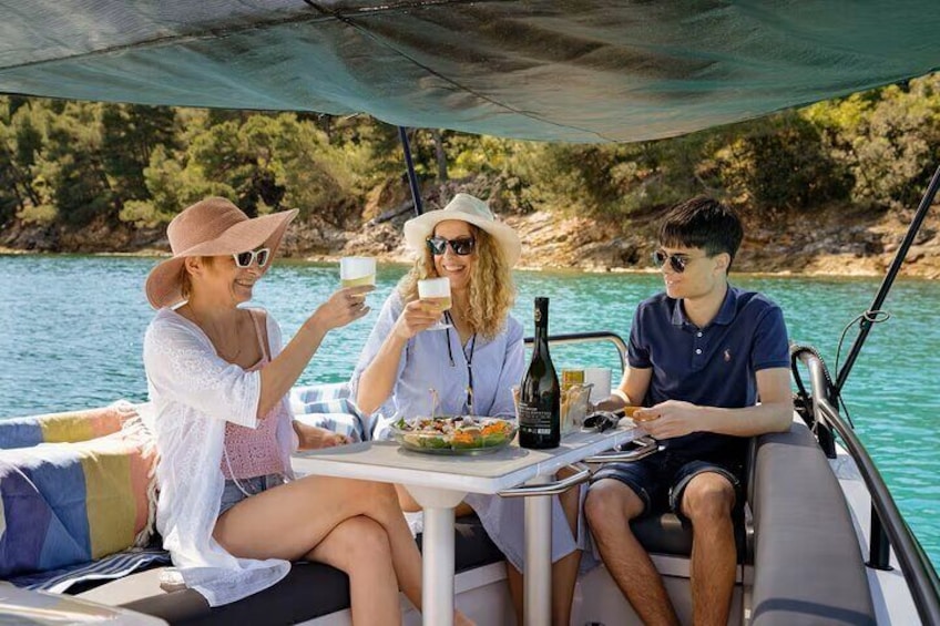 Local snacks and wine
