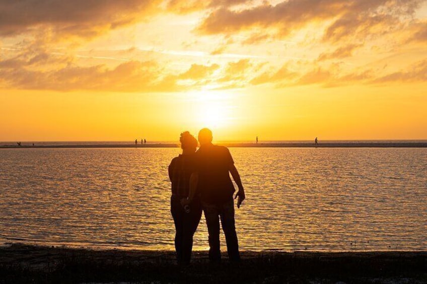 Sunset walk on Sand Dollar Island 