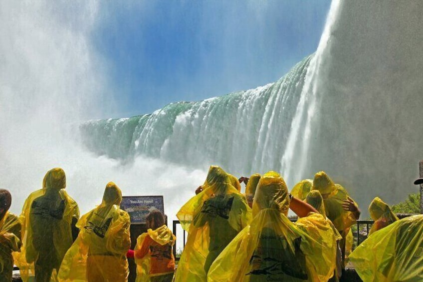 On the viewing platform of the Journey Behind The Falls attraction