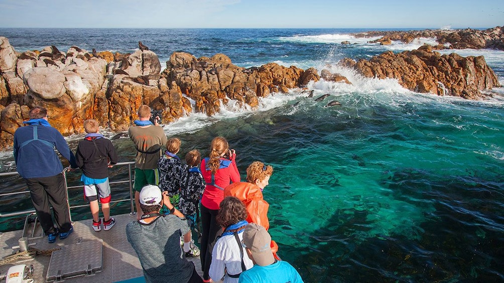 tour group in a cove in Cape Town