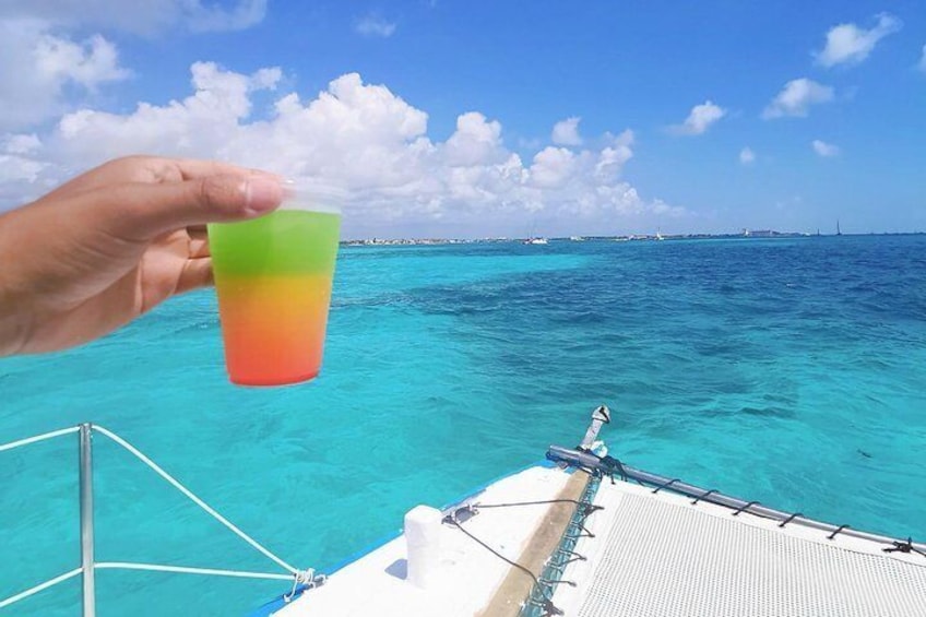 Isla Mujeres Premium Catamaran Tour with transportation from Playa del Carmen