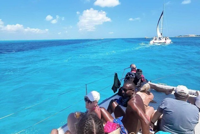 Isla Mujeres Premium Catamaran Tour with transportation from Playa del Carmen