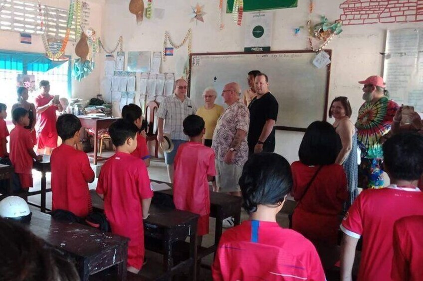 Our cruisers in the classroom with the students.