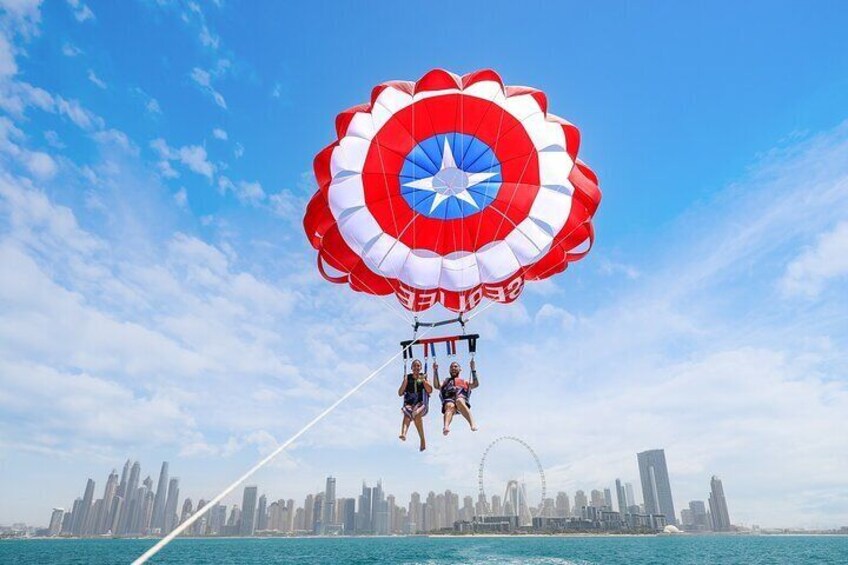 Parasailing With Captain America parachute