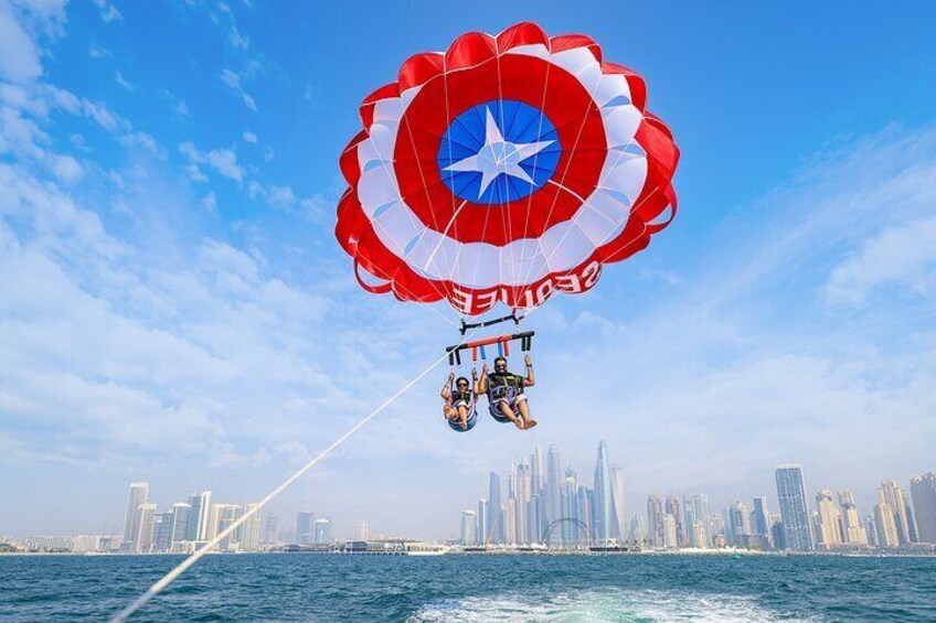 Captain America parachute, Dubai parasailing 