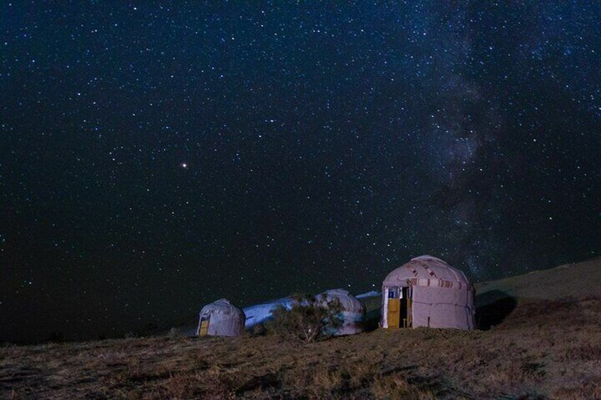 Starry night in Aral sea