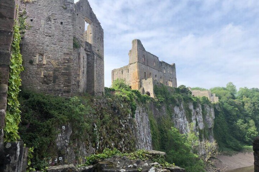 Chepstow Castle limestone cliffs