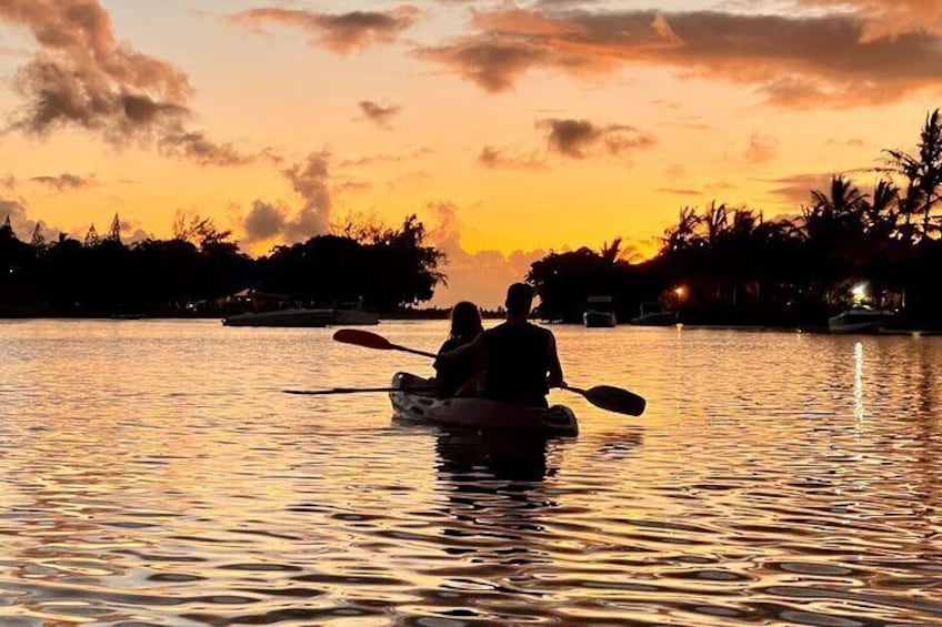 Guided Sunset Kayak Tour in Mauritius