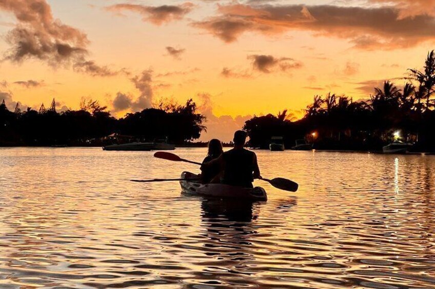 Guided Sunset Kayak Tour in Mauritius