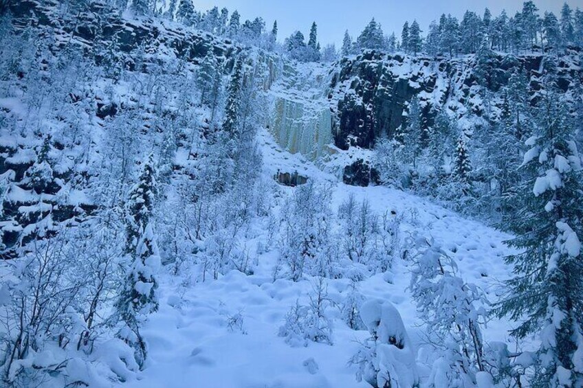 6-Hour Korouoma Frozen Waterfalls Hike with Drone Private Tour