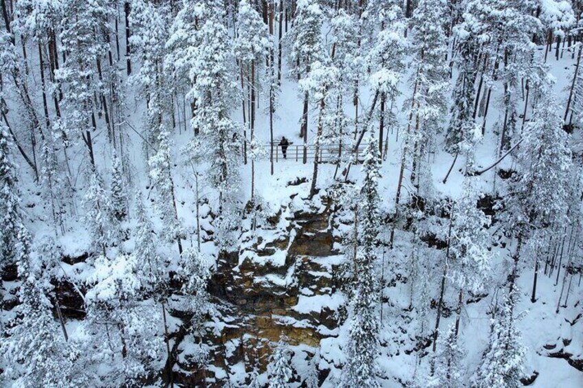 6-Hour Korouoma Frozen Waterfalls Hike with Drone Private Tour