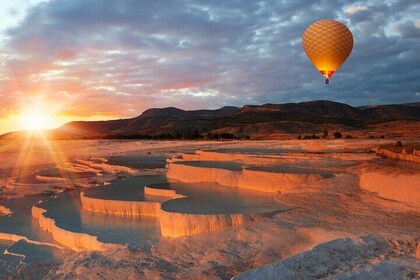 Pamukkale Sunrise Hot Air Balloon Experience from Side