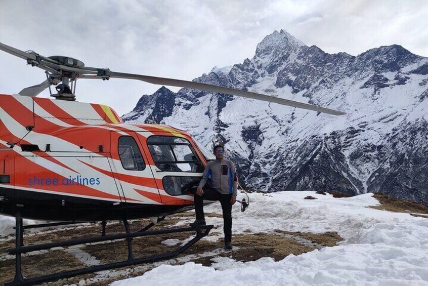 Helicopter Landing at Kala Patthar (5,500 m)