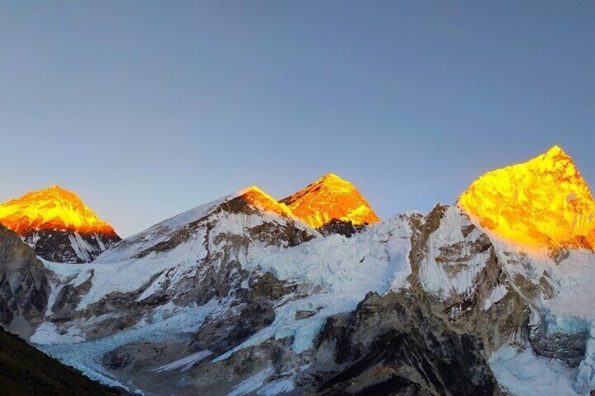 The view of the Mt.Everest and Nuptse.