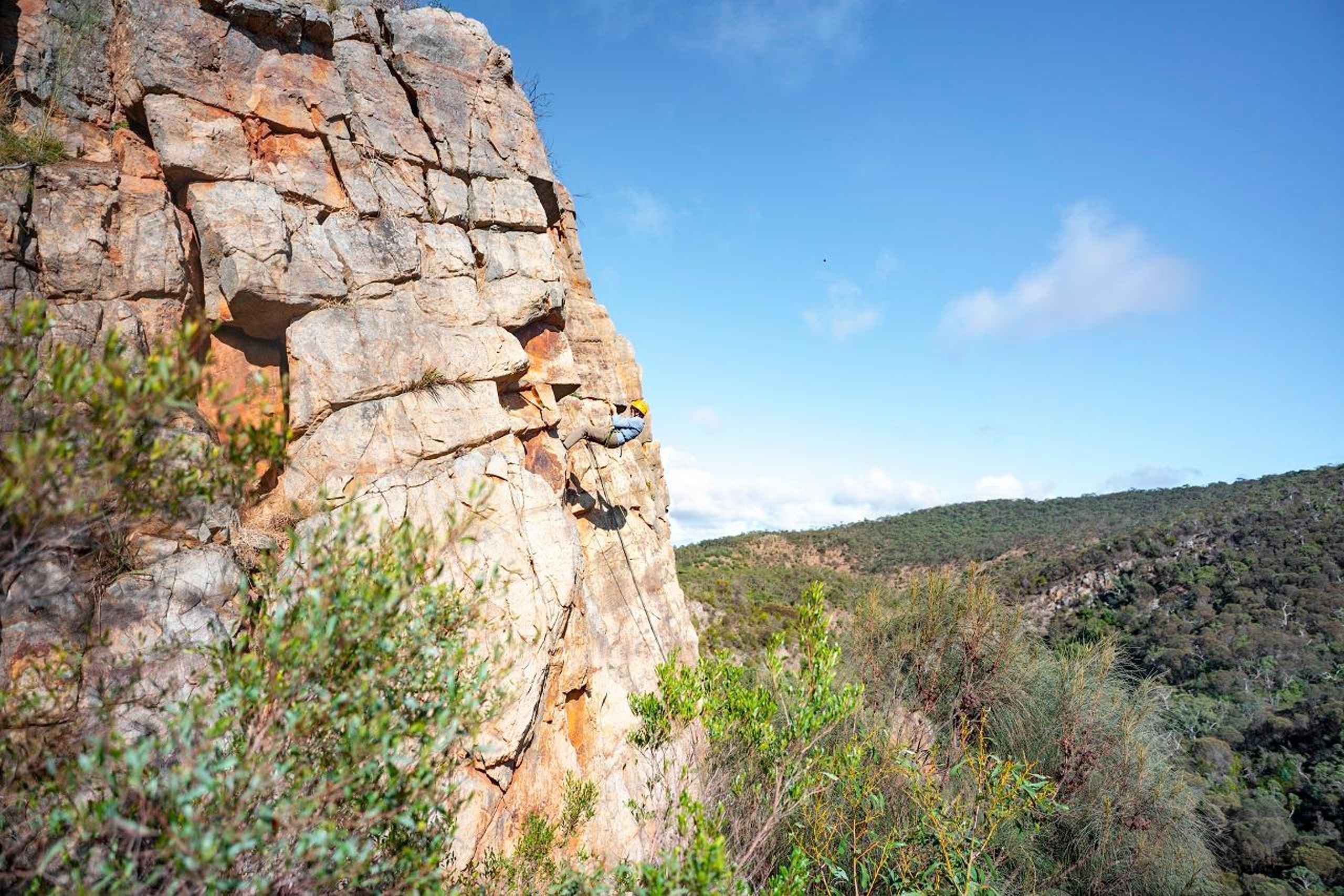 Adelaide: Rock Climb and Abseil Onkaparinga National Park
