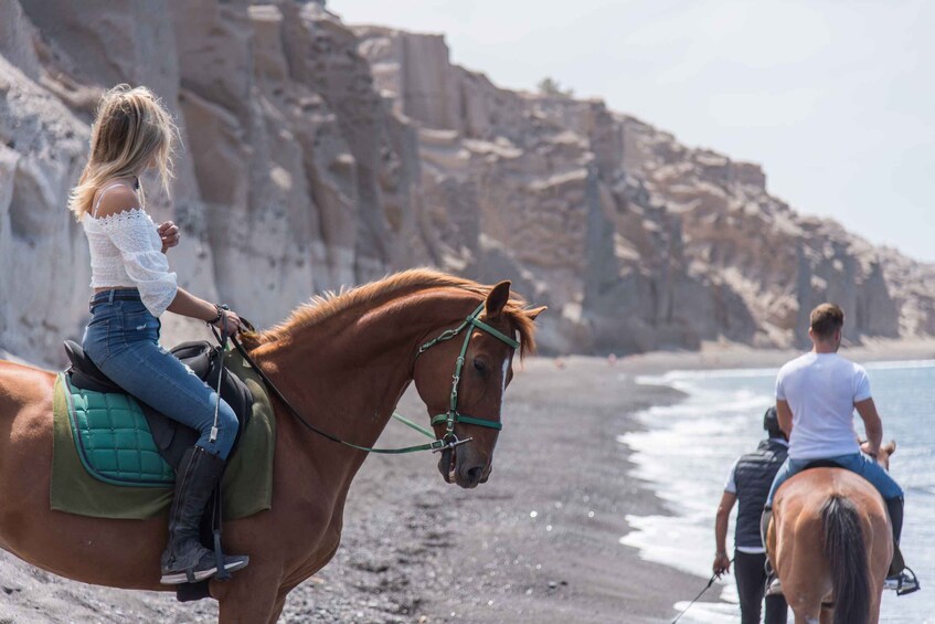 Picture 3 for Activity Santorini: Horse Riding Trip to Black Sandy Beach