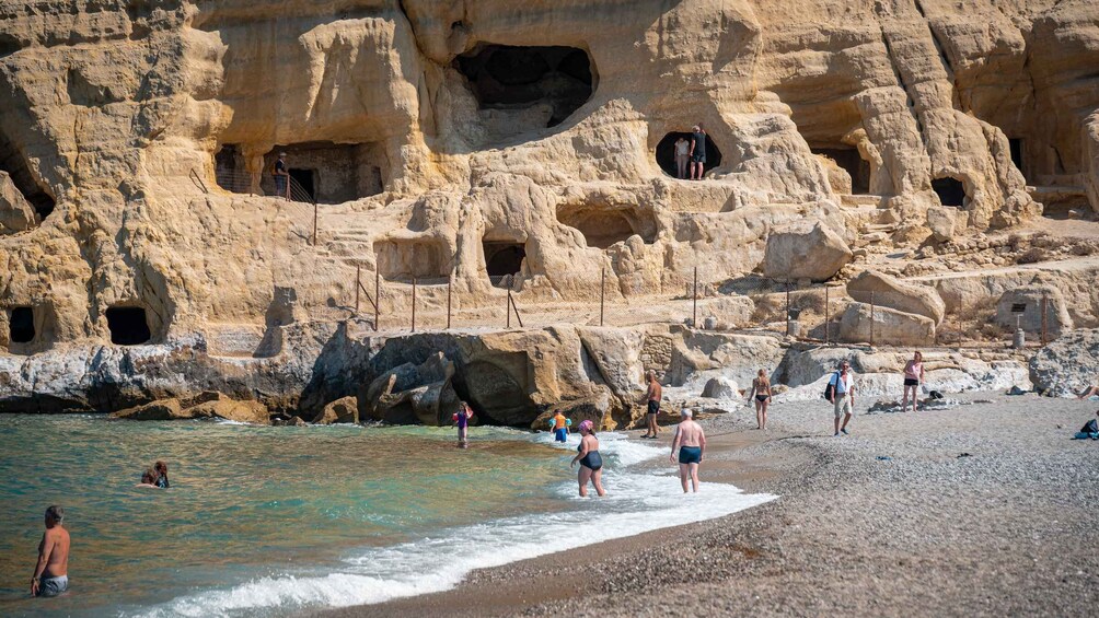 Picture 1 for Activity From Heraklion: Day Trip to Matala Hippie Beach and Caves