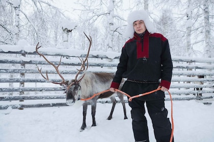 Rovaniemi : Visite d'une ferme de Husky et de rennes avec motoneige Ride