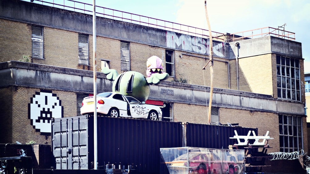 Large public artworks seen in Shoreditch