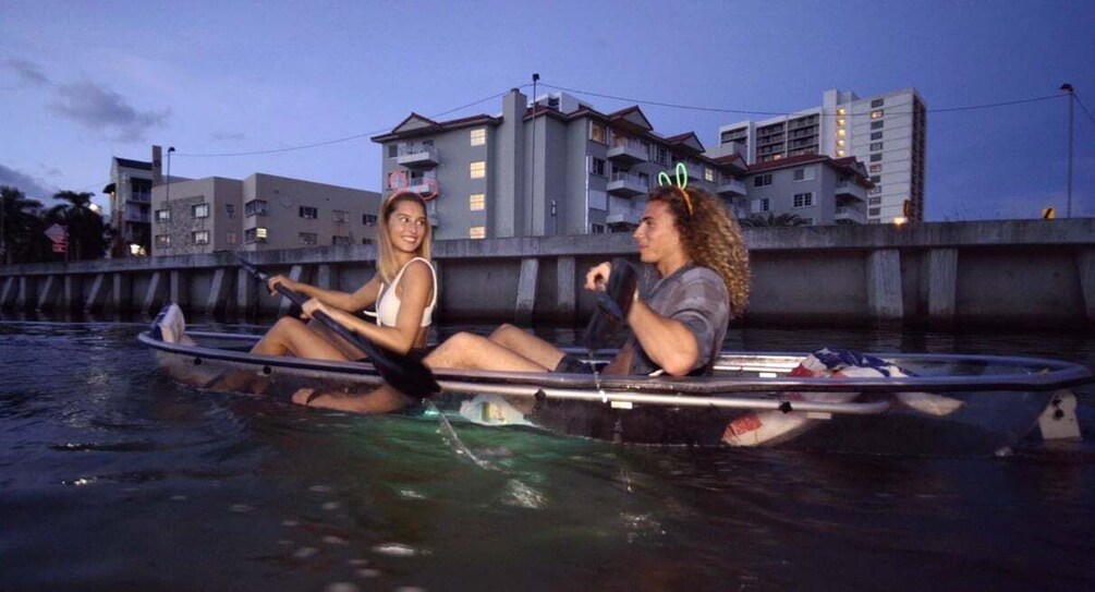 Picture 1 for Activity Lighted Clear Kayaks at Night w/ Champagne in Miami Beach