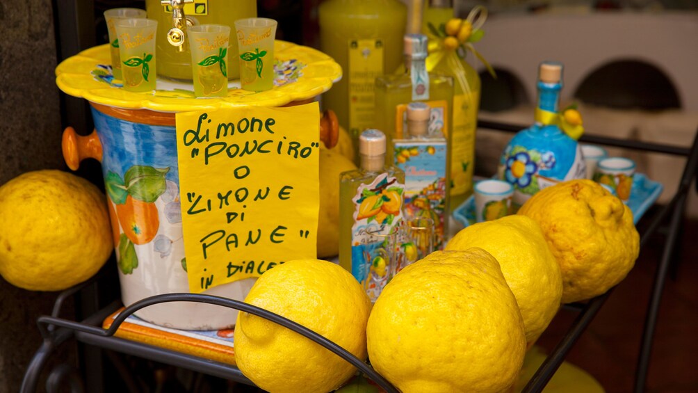 Fresh made limoncello on the Amalfi Coast